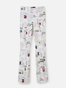 Desigual Bílé dámské vzorované kalhoty Desigual Newspaper