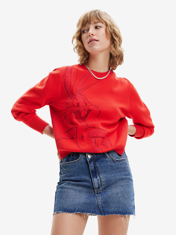 Desigual Červená dámská mikina Desigual Bugs Bunny