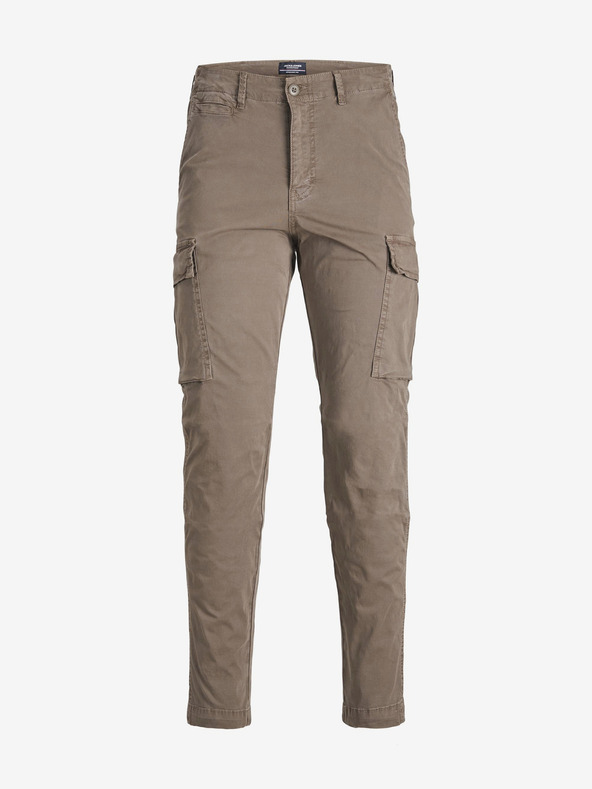Jack & Jones Hnědé klučičí kalhoty s kapsami Jack & Jones Stace Tucker