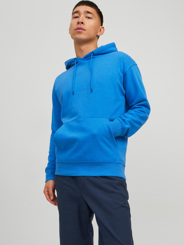Jack & Jones Modrá pánská basic mikina s kapucí Jack & Jones Star