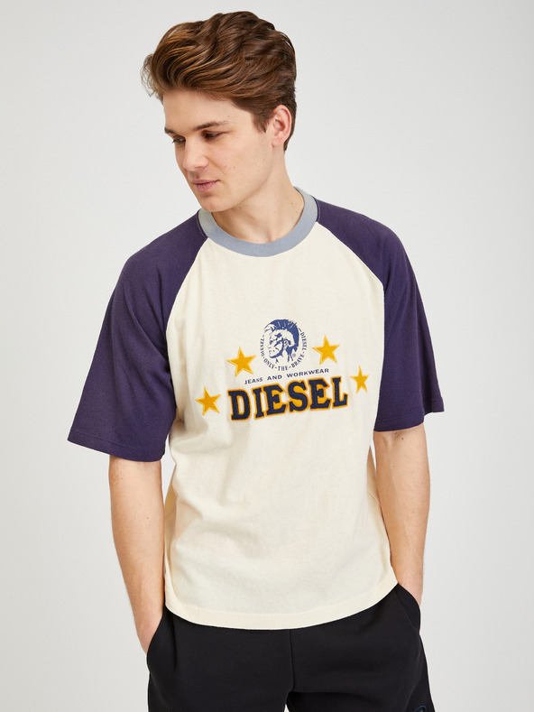 Diesel Modro-žluté pánské tričko Diesel