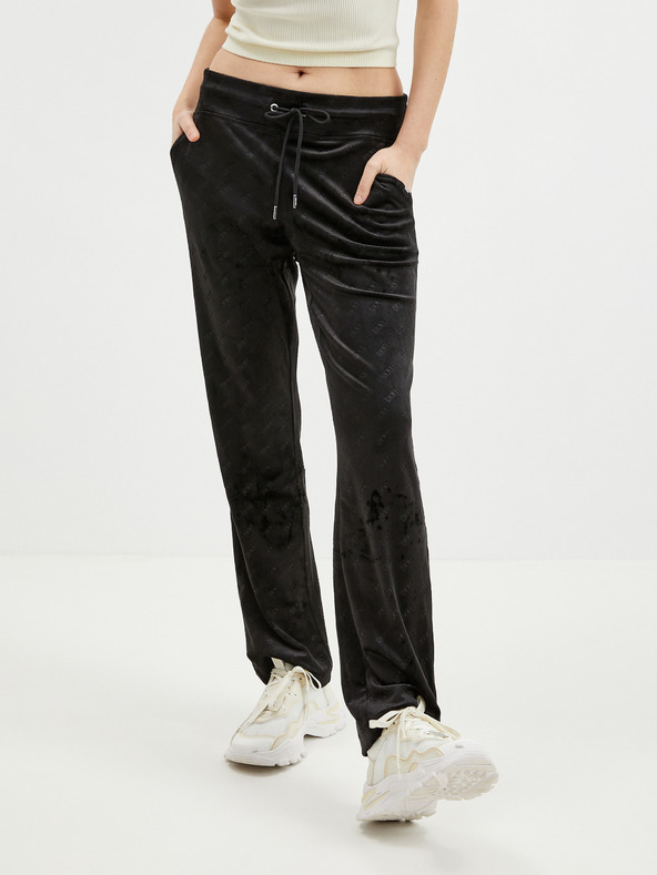 DKNY Černé dámské sametové tepláky DKNY