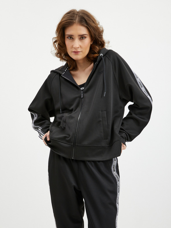DKNY Černá dámská mikina na zip s kapucí DKNY