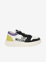 Love Moschino Černo-bílé dámské kožené tenisky Love Moschino