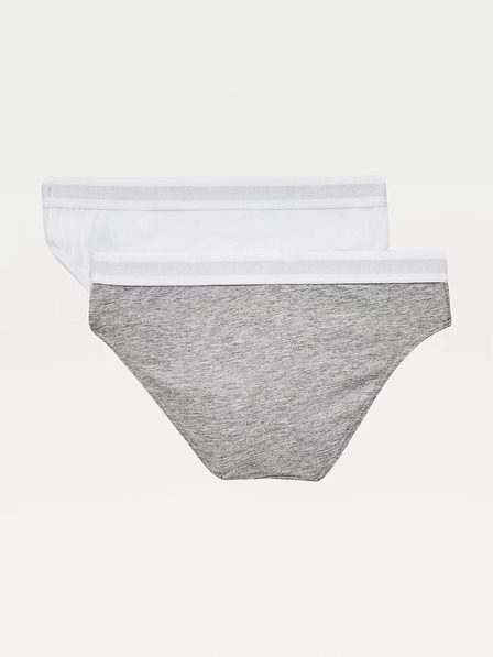 Tommy Hilfiger Underwear Sada dvou holčičích kalhotek v bílé a šedé barvě Tommy Hilfiger Underwear