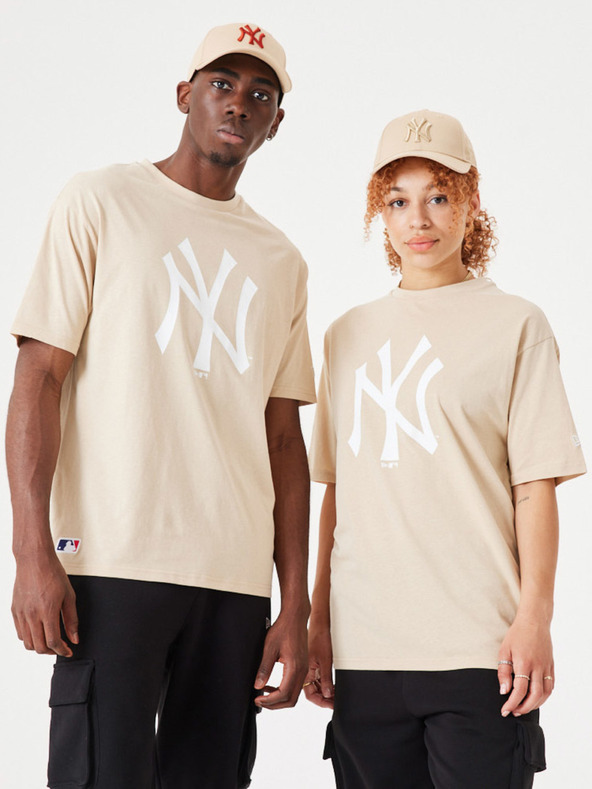 New Era Béžové unisex tričko New Era