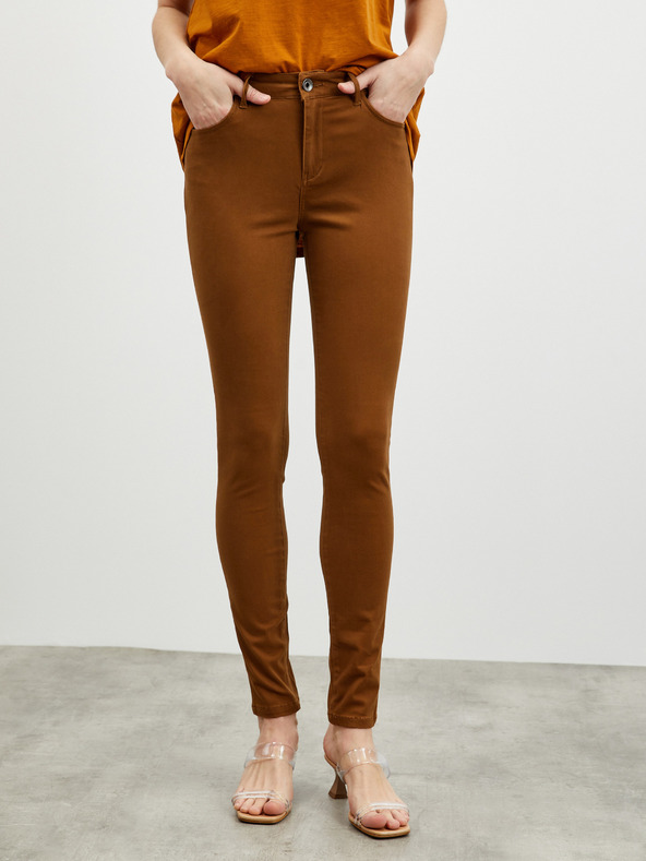 ZOOT.lab Hnědé dámské slim fit kalhoty ZOOT.lab Anna 2