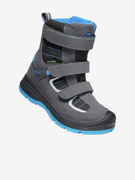 Keen Šedé klučičí zimní kožené boty  Keen