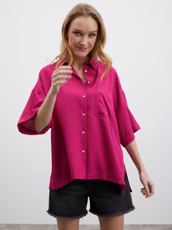 ZOOT.lab Tmavě růžová dámská oversize košile ZOOT.lab Rhiannon