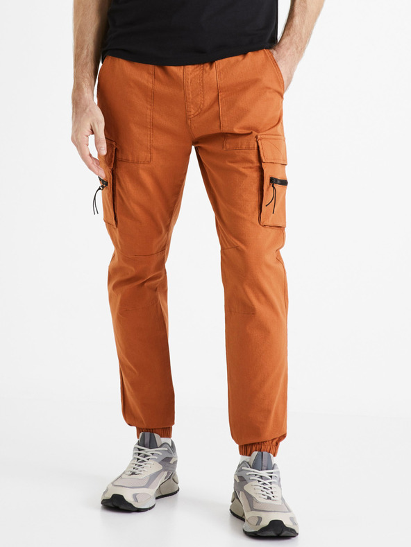 Celio Cihlové pánské cargo kalhoty Celio Dozip