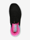 Skechers Růžovo-černé holčičí nazouvací tenisky Skechers