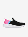 Skechers Růžovo-černé holčičí nazouvací tenisky Skechers