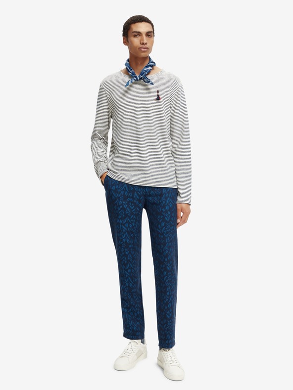 Scotch & Soda Modro-bílý pánský pruhovaný lehký svetr Scotch & Soda