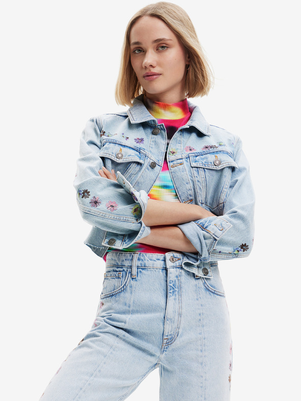 Desigual Světle modrá dámská džínová bunda Desigual Soho