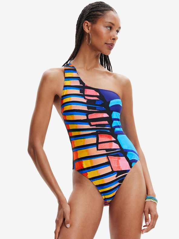 Desigual Černé dámské pruhované plavky Desigual Amazonas