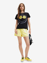 Desigual Černé dámské tričko Desigual Margarita Smiley