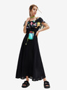 Desigual Černé dámské šaty s volánem Desigual Susan
