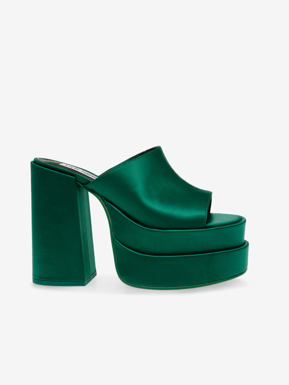 Steve Madden Tmavě zelené dámské pantofle na podpatku Steve Madden