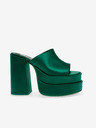 Steve Madden Tmavě zelené dámské pantofle na podpatku Steve Madden