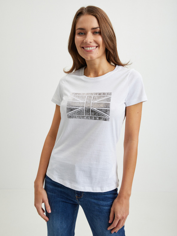 Pepe Jeans Bílé dámské tričko Pepe Jeans Beatriz