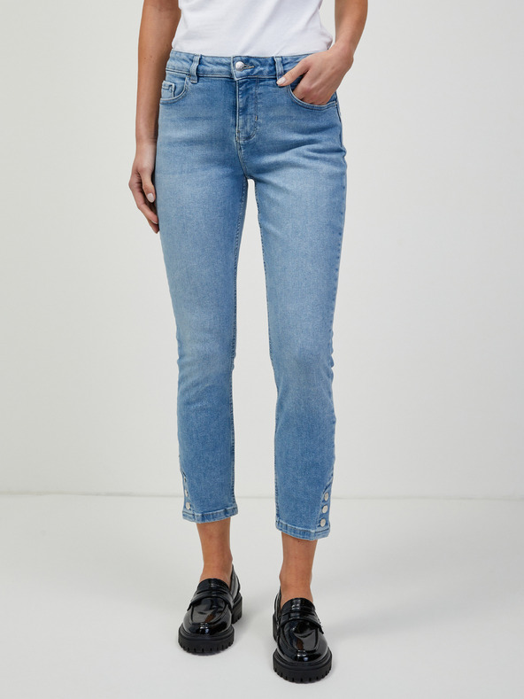 Orsay Světle modré zkrácené skinny fit džíny ORSAY