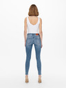 ONLY Modré dámské skinny fit džíny s vyšisovaným efektem ONLY Blush