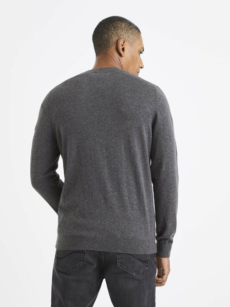 Celio Šedý pánský basic svetr Celio