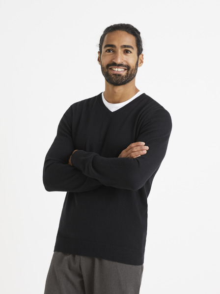 Celio Černý svetr Celio Veviflex