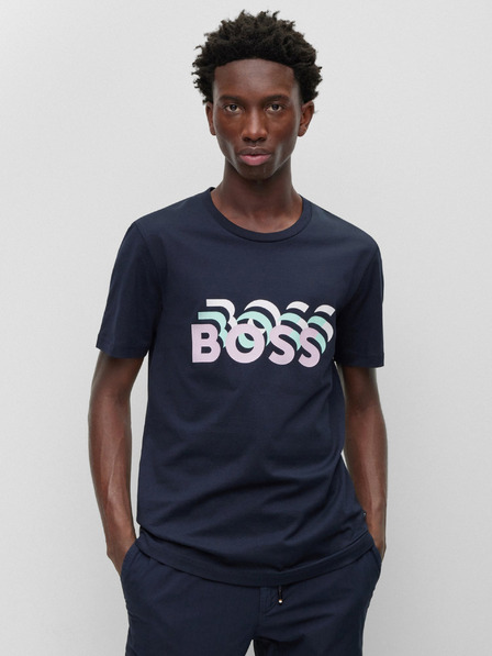 BOSS Tmavě modré pánské tričko Hugo Boss