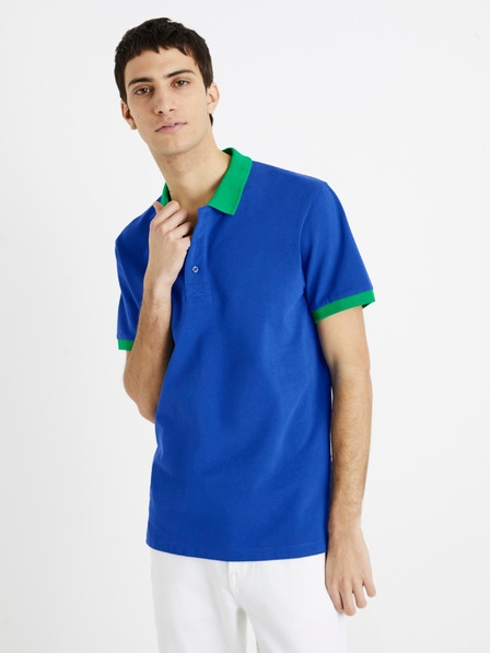 Celio Modré pánské polo tričko Celio Decabestan