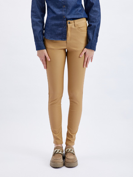 Orsay Hnědé dámské skinny fit kalhoty ORSAY