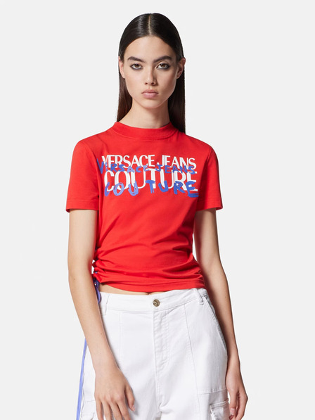 Versace Jeans Couture Červené dámské tričko Versace Jeans Couture