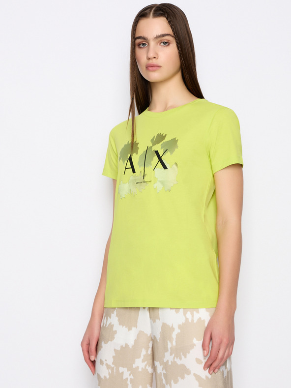 Armani Exchange Světle zelené dámské tričko Armani Exchange