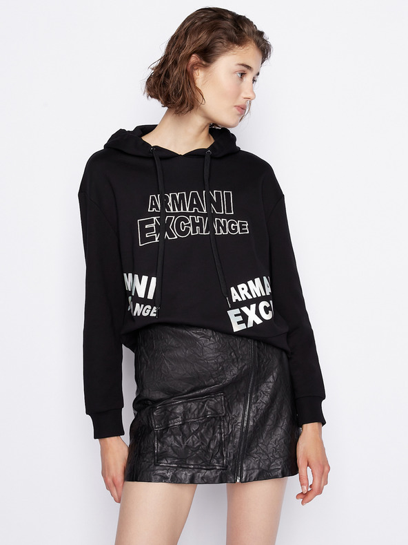 Armani Exchange Černá dámská mikina s kapucí Armani Exchange