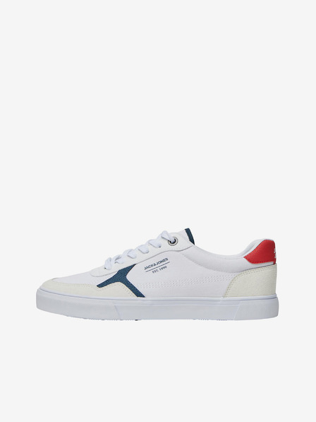 Jack & Jones Bílé pánské tenisky s detaily v semišové úpravě Jack & Jones Uston