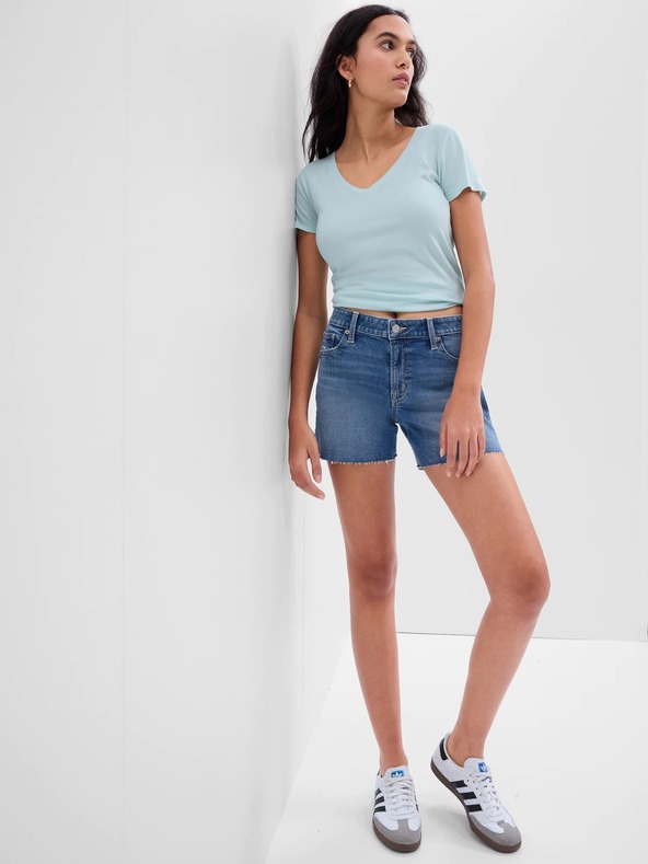 GAP Džínové kraťasy Mid Rise Distresset GAP