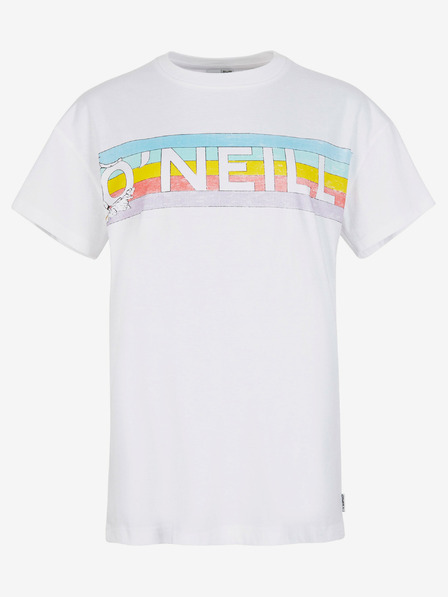O'Neill Bílé dámské tričko s potiskem O'Neill CONNECTIVE GRAPHIC LONG TSHIRT