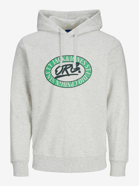 Jack & Jones Světle šedá pánská žíhaná mikina s kapucí Jack & Jones Arthur