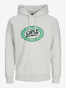 Jack & Jones Světle šedá pánská žíhaná mikina s kapucí Jack & Jones Arthur