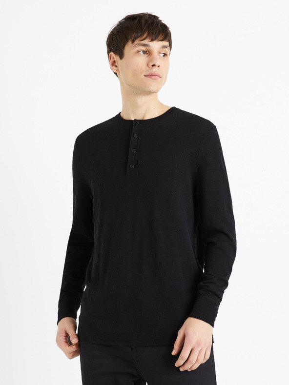 Celio Černý pánský svetr Celio Decanoe