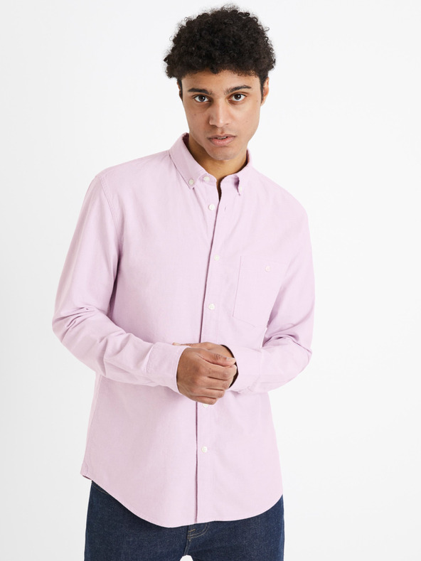 Celio Světle fialová pánská košile Celio Daxford