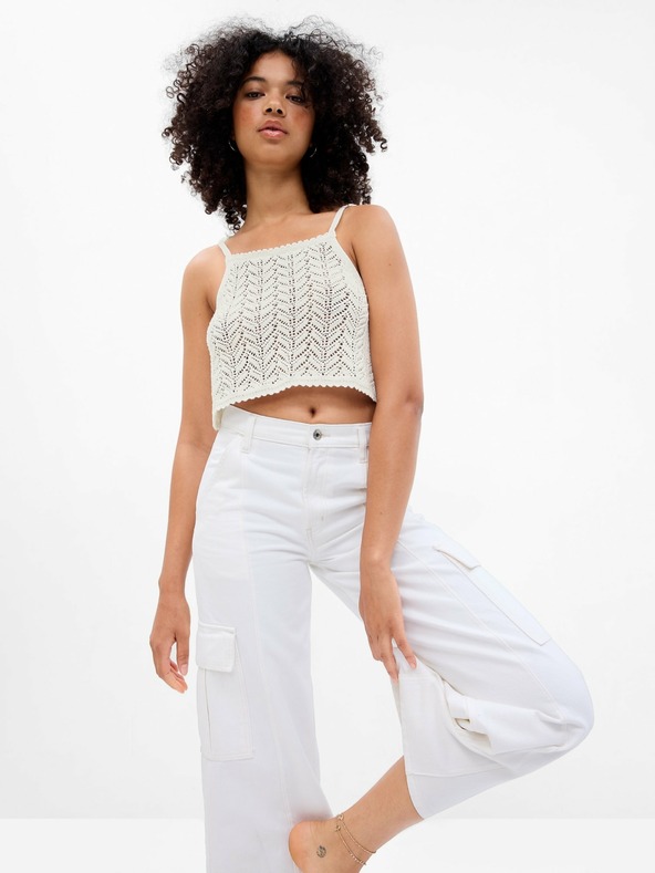 GAP Háčkovaný crop top GAP