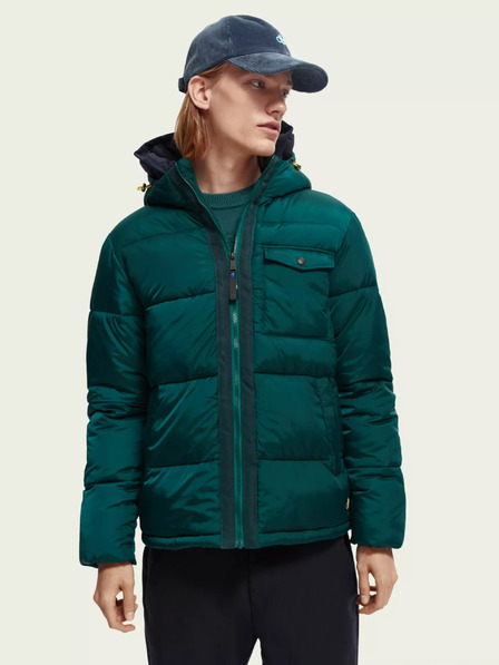 Scotch & Soda Tmavě zelená pánská zimní bunda Scotch & Soda