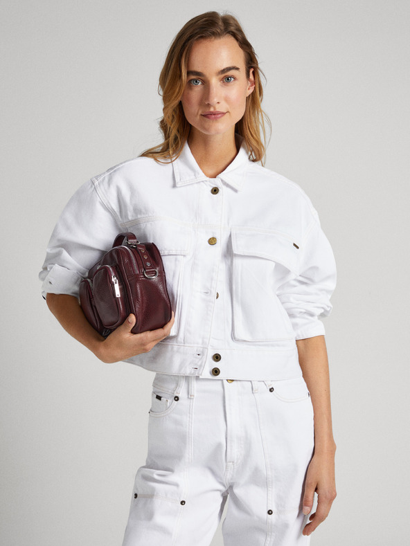 Pepe Jeans Bílá dámská džínová bunda Pepe Jeans Frankie