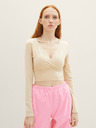 Tom Tailor Denim Béžový dámský crop top Tom Tailor Denim