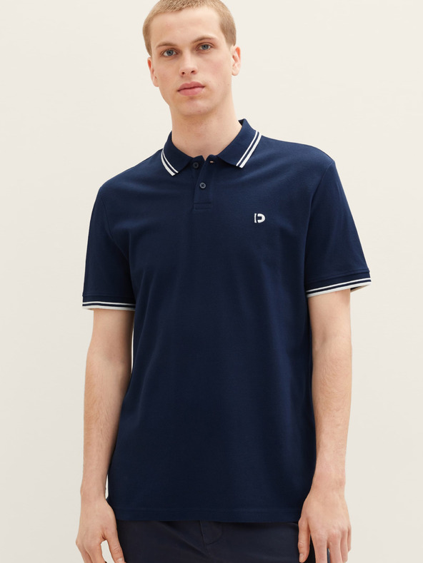 Tom Tailor Denim Tmavě modré pánské polo tričko Tom Tailor Denim