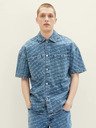 Tom Tailor Denim Modrá pánská vzorovaná džínová košile Tom Tailor Denim