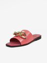 Love Moschino Růžové dámské kožené pantofle Love Moschino