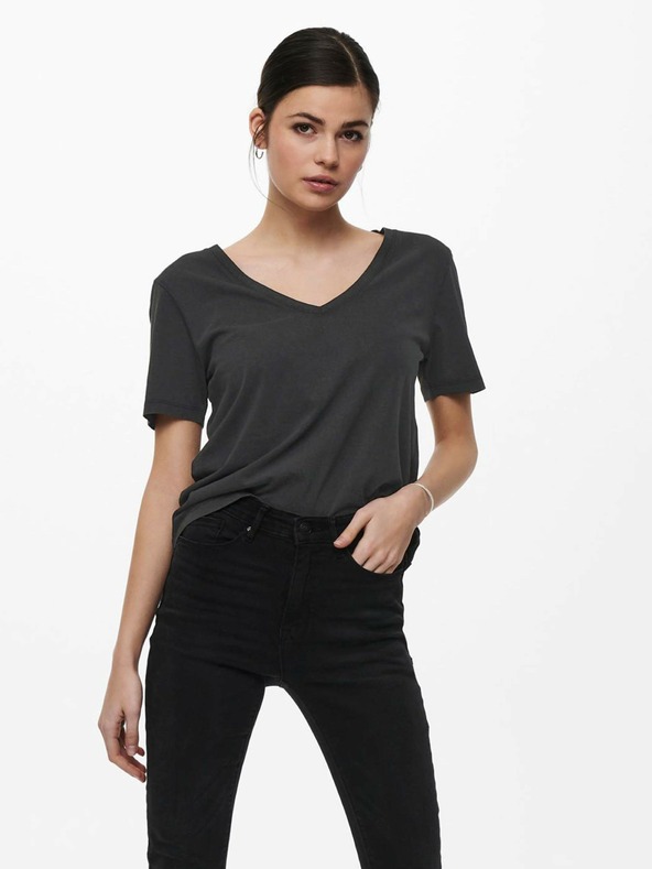 Jacqueline de Yong Černé basic tričko JDY Farock