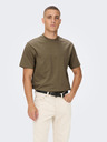 ONLY & SONS Hnědé basic tričko ONLY & SONS Fred